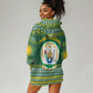 Rwanda Christmas Hoodie Dress National Emblem and Radiant Sun Motif - African Pride
