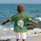 Rwanda Christmas Kid Hawaiian Shirt National Emblem and Radiant Sun Motif - African Pride