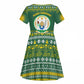 Rwanda Christmas Kid Short Sleeve Dress National Emblem and Radiant Sun Motif - African Pride