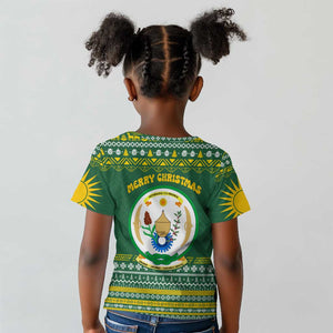 Rwanda Christmas Kid T shirt National Emblem and Radiant Sun Motif - African Pride