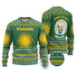Rwanda Christmas Ugly Christmas Sweater National Emblem and Radiant Sun Motif - African Pride