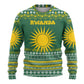 Rwanda Christmas Ugly Christmas Sweater National Emblem and Radiant Sun Motif - African Pride