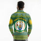 Rwanda Christmas Long Sleeve Polo Shirt National Emblem and Radiant Sun Motif - African Pride