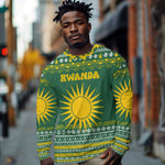 Rwanda Christmas Long Sleeve Shirt National Emblem and Radiant Sun Motif - African Pride