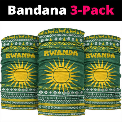 Rwanda Christmas Neck Gaiter National Emblem and Radiant Sun Motif - African Pride