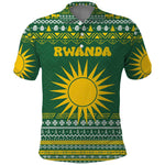 Rwanda Christmas Polo Shirt National Emblem and Radiant Sun Motif - African Pride