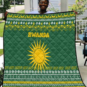 Rwanda Christmas Quilt National Emblem and Radiant Sun Motif - African Pride