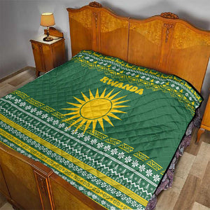 Rwanda Christmas Quilt National Emblem and Radiant Sun Motif - African Pride