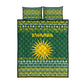 Rwanda Christmas Quilt Bed Set National Emblem and Radiant Sun Motif - African Pride