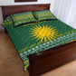 Rwanda Christmas Quilt Bed Set National Emblem and Radiant Sun Motif - African Pride