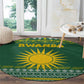 Rwanda Christmas Round Carpet National Emblem and Radiant Sun Motif - African Pride