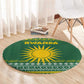 Rwanda Christmas Round Carpet National Emblem and Radiant Sun Motif - African Pride