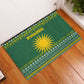 Rwanda Christmas Rubber Doormat National Emblem and Radiant Sun Motif - African Pride