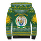 Rwanda Christmas Sherpa Hoodie National Emblem and Radiant Sun Motif - African Pride