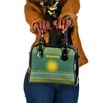 Rwanda Christmas Shoulder Handbag National Emblem and Radiant Sun Motif - African Pride