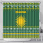 Rwanda Christmas Shower Curtain National Emblem and Radiant Sun Motif - African Pride