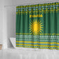 Rwanda Christmas Shower Curtain National Emblem and Radiant Sun Motif - African Pride