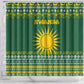 Rwanda Christmas Shower Curtain National Emblem and Radiant Sun Motif - African Pride