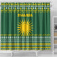 Rwanda Christmas Shower Curtain National Emblem and Radiant Sun Motif - African Pride