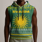 Rwanda Christmas Sleeveless Hoodie National Emblem and Radiant Sun Motif - African Pride