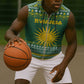 Rwanda Christmas Sleeveless Zip Hoodie National Emblem and Radiant Sun Motif - African Pride