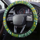 Rwanda Christmas Steering Wheel Cover National Emblem and Radiant Sun Motif - African Pride