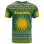 Rwanda Christmas T shirt National Emblem and Radiant Sun Motif - African Pride