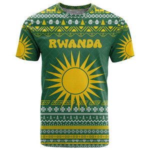 Rwanda Christmas T shirt National Emblem and Radiant Sun Motif - African Pride