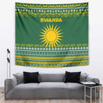 Rwanda Christmas Tapestry National Emblem and Radiant Sun Motif - African Pride
