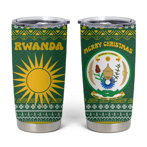 Rwanda Christmas Tumbler Cup National Emblem and Radiant Sun Motif - African Pride