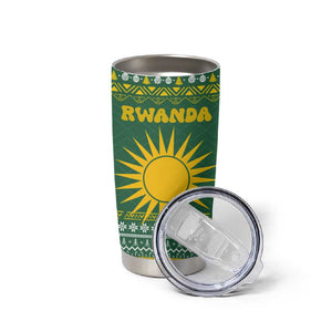 Rwanda Christmas Tumbler Cup National Emblem and Radiant Sun Motif - African Pride
