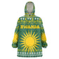 Rwanda Christmas Wearable Blanket Hoodie National Emblem and Radiant Sun Motif - African Pride