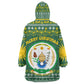 Rwanda Christmas Wearable Blanket Hoodie National Emblem and Radiant Sun Motif - African Pride
