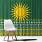 Rwanda Christmas Window Curtain National Emblem and Radiant Sun Motif - African Pride