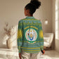 Rwanda Christmas Women Casual Shirt National Emblem and Radiant Sun Motif - African Pride