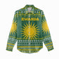 Rwanda Christmas Women Casual Shirt National Emblem and Radiant Sun Motif - African Pride