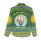 Rwanda Christmas Women Casual Shirt National Emblem and Radiant Sun Motif - African Pride