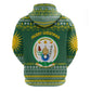 Rwanda Christmas Zip Hoodie National Emblem and Radiant Sun Motif - African Pride