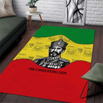 Haile Selassie I Area Rug Ethiopia Lion of Judah and Conquering Lion Pattern Tribute - African Pride