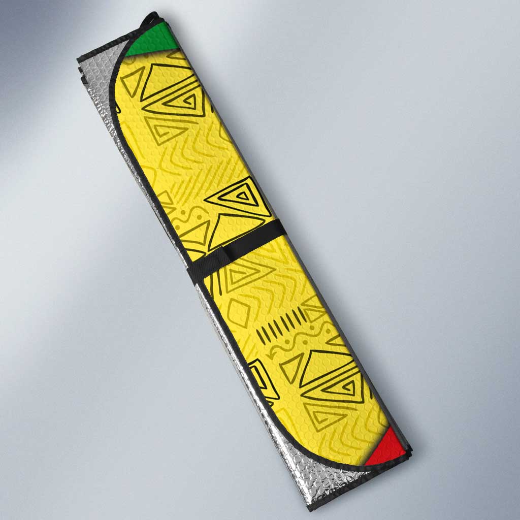 Haile Selassie I Auto Sun Shade Ethiopia Lion of Judah and Conquering Lion Pattern Tribute - African Pride