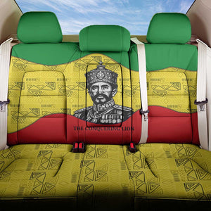 Haile Selassie I Back Car Seat Cover Ethiopia Lion of Judah and Conquering Lion Pattern Tribute - African Pride