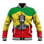 Haile Selassie I Baseball Jacket Ethiopia Lion of Judah and Conquering Lion Pattern Tribute - African Pride