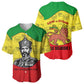Haile Selassie I Baseball Jersey Ethiopia Lion of Judah and Conquering Lion Pattern Tribute - African Pride