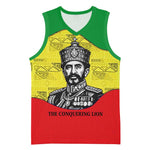 Haile Selassie I Basketball Jersey Ethiopia Lion of Judah and Conquering Lion Pattern Tribute - African Pride