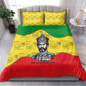 Haile Selassie I Bedding Set Ethiopia Lion of Judah and Conquering Lion Pattern Tribute - African Pride