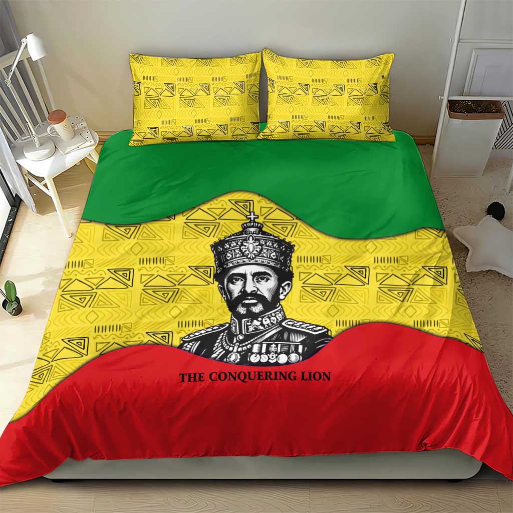 Haile Selassie I Bedding Set Ethiopia Lion of Judah and Conquering Lion Pattern Tribute - African Pride