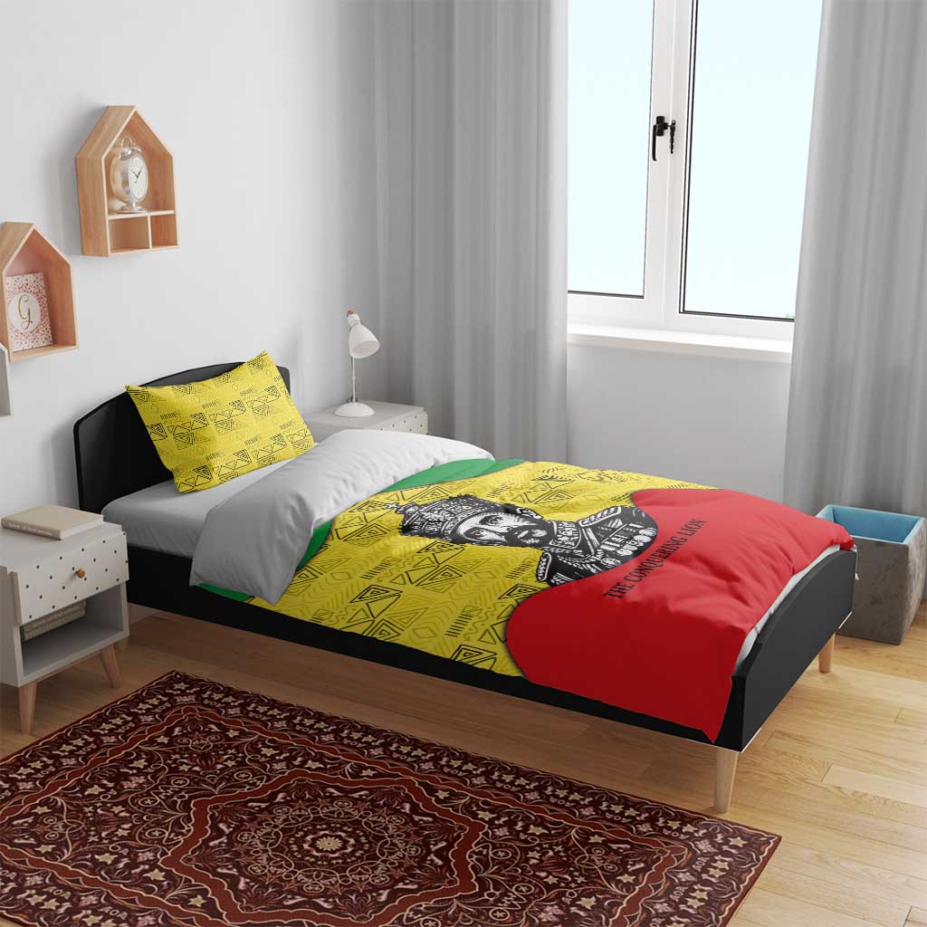 Haile Selassie I Bedding Set Ethiopia Lion of Judah and Conquering Lion Pattern Tribute - African Pride