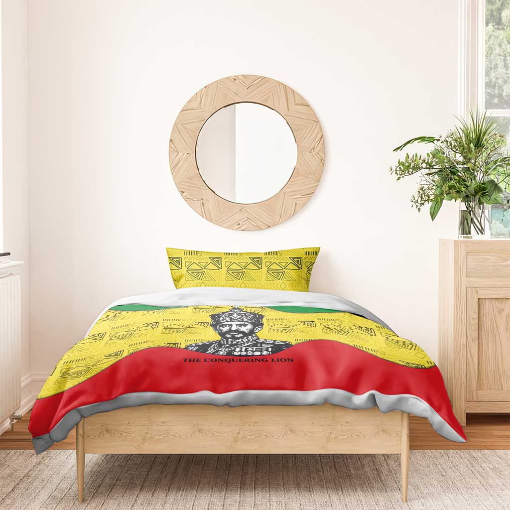 Haile Selassie I Bedding Set Ethiopia Lion of Judah and Conquering Lion Pattern Tribute - African Pride