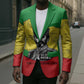 Haile Selassie I Blazer Ethiopia Lion of Judah and Conquering Lion Pattern Tribute - African Pride