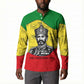 Haile Selassie I Button Sweatshirt Ethiopia Lion of Judah and Conquering Lion Pattern Tribute